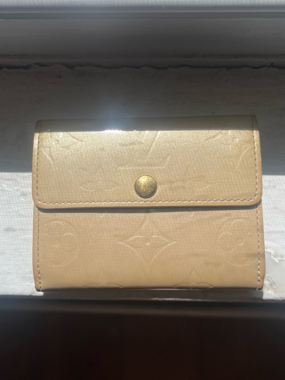 Louis Vuitton Embossed Beige/Cream Snap Wallet